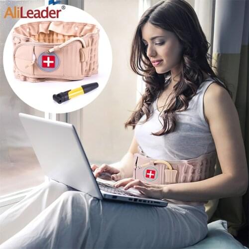 Alileader Back Decompression Belt Lumbar Support For Back Pain Relief Lower Back Traction Device For Women & Men Back Massager