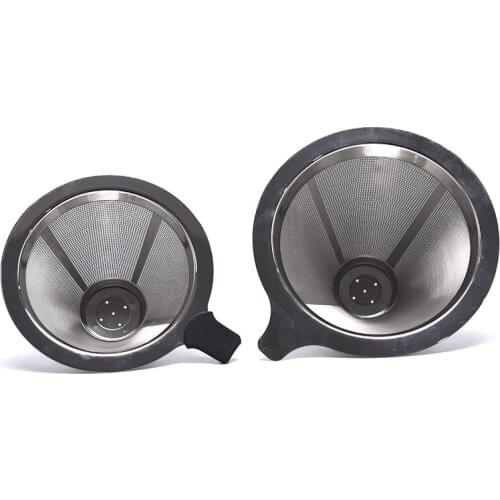New Baskets Coffee Filters Pour Over Coffee Dripper Maker Reusable Coffee Filter Stainless Steel Holder Metal Mesh Funnel