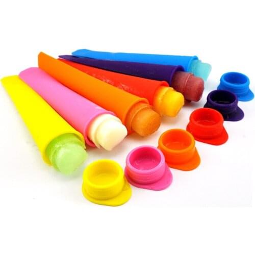 6 pieces food grade Silicone Ice Pop Mold Popsicle maker Frozen tray DIY Ice Cream Tools Jelly Lolly mould For Popsicles