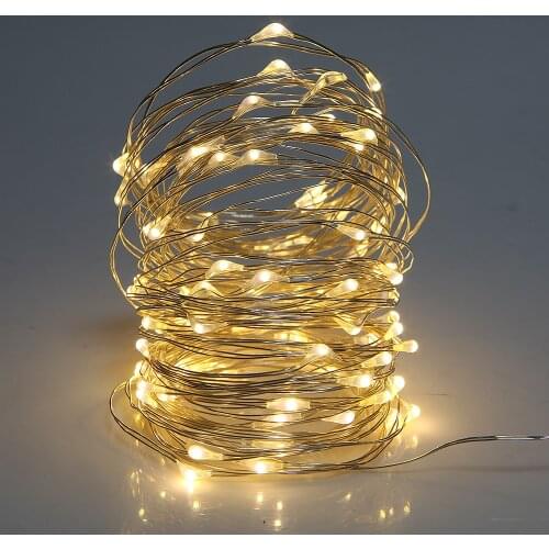 2M 20 LEDs Fairy String Light LED Mini Christmas Light Copper Wire Light Wedding Xmas Garland Party Lamp CR2032 Battery Powered