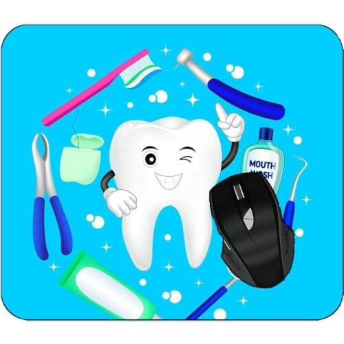 Gaming Mouse Pad Tooth Dentist Toothpaste Toothbrush Magnifying Glass Professional Mousepad