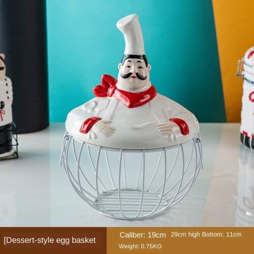 European-Style Ceramic Egg Basket Creative Household Kitchen Storage Basket Decoration Small Containers With Lids