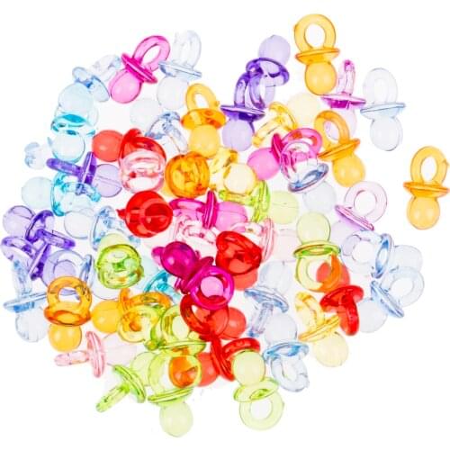 50pcs Funny Clear Baby Shower Favors Mini Pacifiers Girls Boys Party Decorations 50Pcs/ Lot