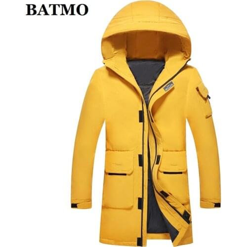 BATMO 2019 new arrival winter white duck down hooded jackets men,mens winter warm hooded jackets,plus-size 1985