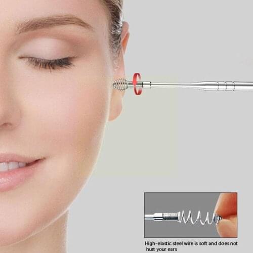 6pcs Steel Ear Cleaning Tool Kit Protable Ear Pick Remove Tool Ear Baby Care Earwax Adults Hygiene Clean Tools Ear Set J7V2