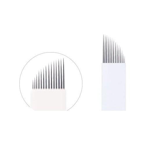 Kit 50 pcs Agulhas Laminas Tebori 14 Flex 0.25mm Microblading Blade Permanent Makeup Fog Eyebrow Needles For Microblading Pen