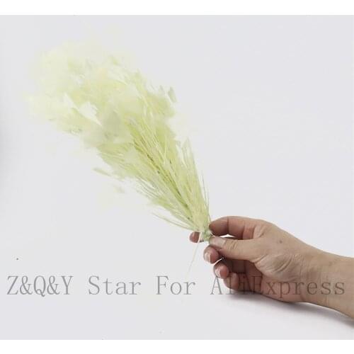 Natural turkey tear flat hair dyed milk white made into 30-35CM wire flower DIY craft performance costume feather