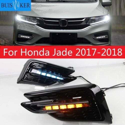 One Pair Turn Signal Relay Waterproof Car DRL LED Daytime Running Light For Honda Jade 2017-2018