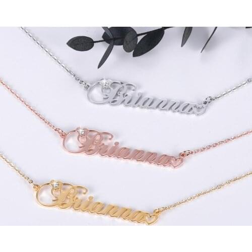 Custom Stainless Steel , Old English Style Personalized Jewelry Gifts Personalized Name Necklace ,Customized Nameplate Necklaces