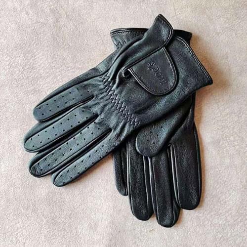 Golf Sports Fitness Sheepskin Leather Gloves Mens Full Finger Touch Screen Breathable 2021 New Ladies Outdoor Riding Driving