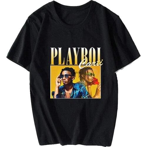 Playboi Carti Vintage 90s Merch-andise Print Men T Shirt. Men Womens Cute Graphic Tops Funny Tee Teen Girl T Shirt Black