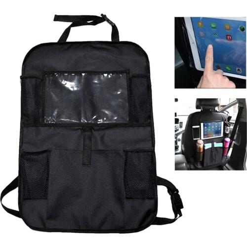 Multi-Pocket Car Seat Back Organizer Storage Container Hanging Box Multifunction Vehicle Storage Bag with PVC Touch Screen Film
