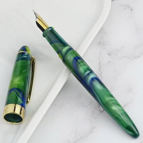 LORELEI 019 Resin Fountain Pen Beautiful Patterns with Converter Iridium EF/F 0.38/0.5mm Ink Pen for Business Office Home School
