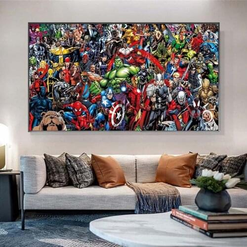 Marvel Avengers Movie Posters Superhero Iron Man Figure Anime Canvas Paintings Prints Wall Art Pictures Room Home Decor Cuadro