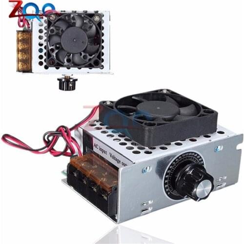 AC 220V 4000W Electric Motor Speed Controller Regulator SCR Temperature Voltage Regulator with Fan Big Power Brightness Dimmer