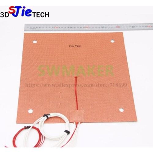 310x310mm 110/220V Silicon Heater for Reprap Creality CR-10 3D Printer Bed w/Screw Holes
