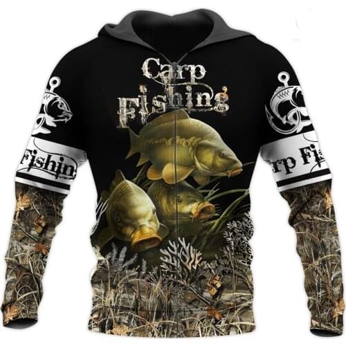 Animal Carp Fishing 3D All Over Printed Men Hoodie Harajuku Fashion Sweatshirt Unisex Casual Jacket Pullover Sudadera Hombre