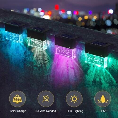 Outdoor Solar Lights Lighting for Deck Post Fence Steps or Dock Bright White LED Waterproof Wireless Solar Lamp Black and Brown