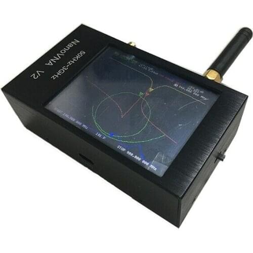 NanoVNA V2 50kHz-3GHz Vector Network Analyzer Antenna Analyzer VNA HF VHF UHF + Al shell Cover + LCD + Adapter