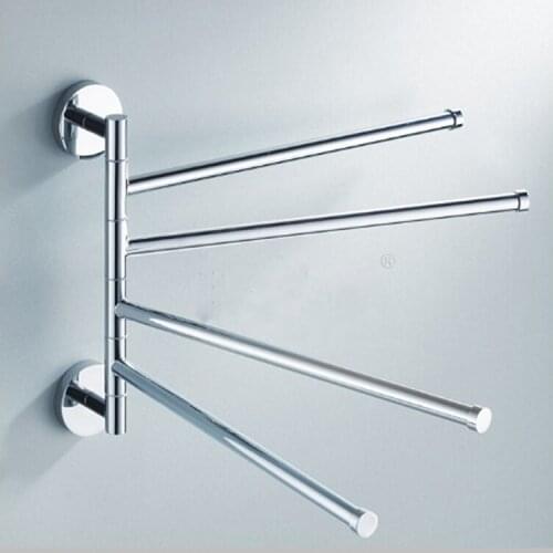 Bathroom Stainless Steel Alloy Towel Rack Revolving Four-bar Towel Shelf Hotel Toilet hook Hanger Sanitary Hardware Accessories