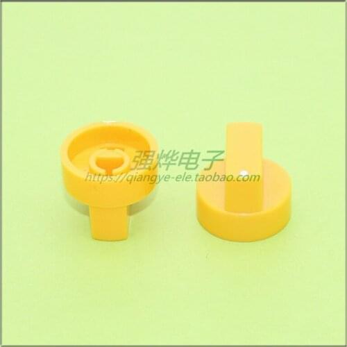 10 pieces 21*17.5MM yellow plastic knob potentiometer knob speed control knob D axis/half axis inner hole 6MM