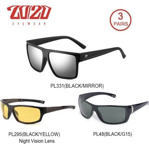 20/20 3 Pairs Sunglasses Men Women Package Sale A Bundle of Three Glasses