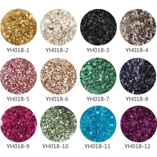 20g/Pack 1.5-2mm Top Quality Glass Seed Nail Beads Mine Gold Silver Color Nail Art Crushed Glass Stones Beauty Decoration