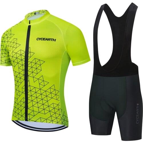 2021 Team Cycearth Cycling Jerseys Bike Wear clothes Quick-Dry bib gel Sets Clothing Ropa Ciclismo uniformes Maillot Sport Wear