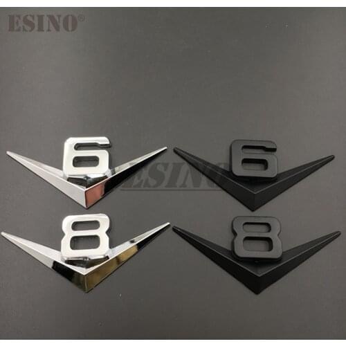 3D V6 V8 Pattern Car Metal Alloy Trunk Fender Adhensive Badge Body Tailgate Displaceme Emblem For Volkswagen Touareg Phaeton