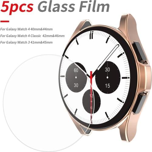5 Pcs Clear Tempered Glass Film for Samsung Galaxy Watch 4 3 Classic 42mm 46mm 40mm 44mm 41mm 45mm Watch4 HD Screen Protector
