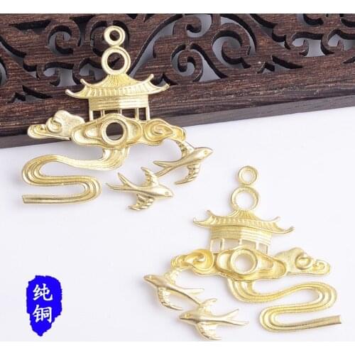 50pcs Summer wind colorful sweet pavilion charm for earrings bracelet accessories handmade DIY material geometric pendant