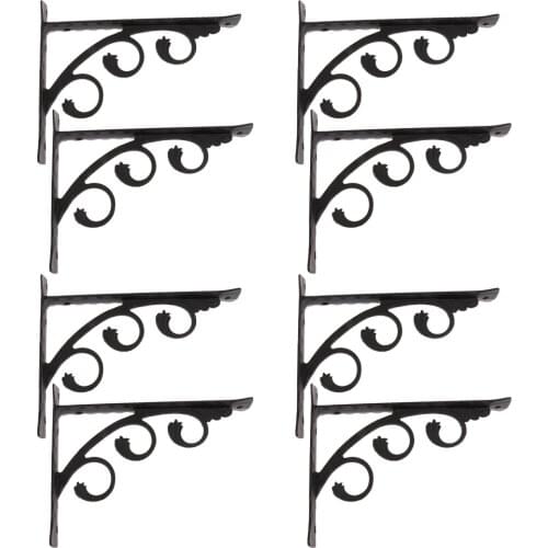 8Pcs Wall Shelf Bracket Book Shelf Supports Storage L Corner Brace for Bookstore