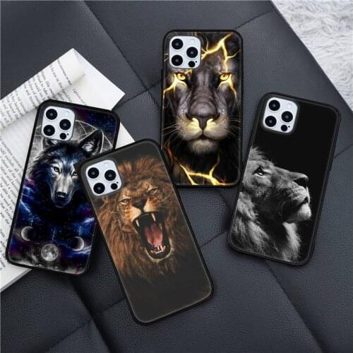 Animals Lion Wolf Owl Elephant Lion Tiger Phone Case for iPhone 11 12 pro XS MAX 8 7 6 6S Plus X 5S SE 2020 XR mini