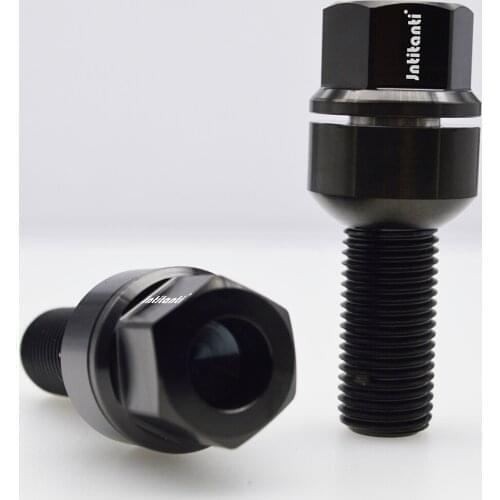 Black ball seat Gr5 titanium wheel bolt for Porsch e (M14*1.5*30-35mm)