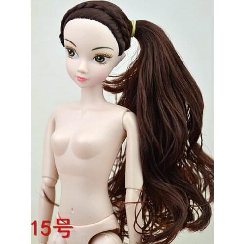 Kids Toy Gift Naked Nude 12 Jointed Chinese Doll Accessories For 11.5" Dollhouse 1/6 Doll Body + Head with Long Hair