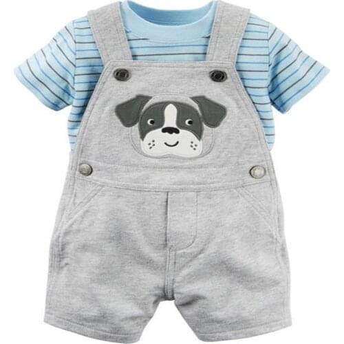 2019 bebes baby boys clothes sets newborn baby kids summer shorts girls T-shirt Belt pats 2pcs drop shipping Wave point