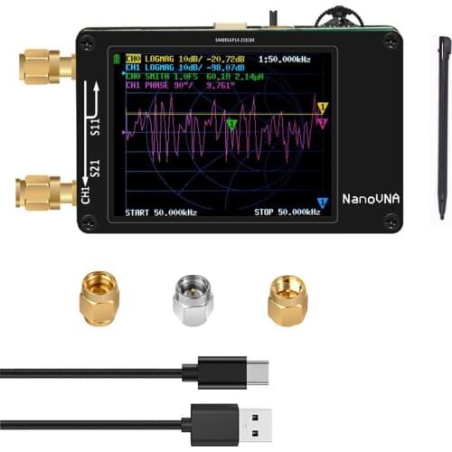 NanoVNA Vector Network Analyzer 50KHz-300MHz nanovna calibration kit HF VHF UHF UV Antenna Battery 2.8 inch LCD Display