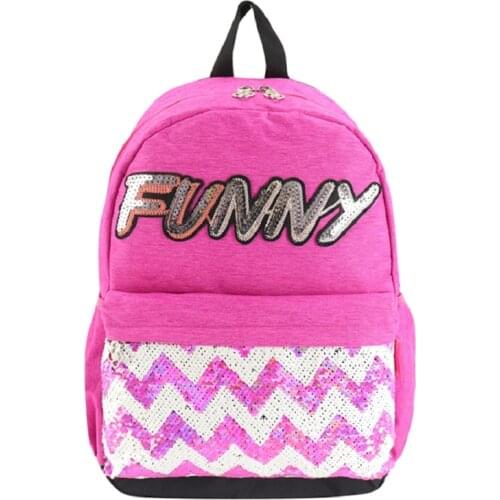 Fashion Student Bags Sequin Student Backpack Rucksack College School Bag For Girls