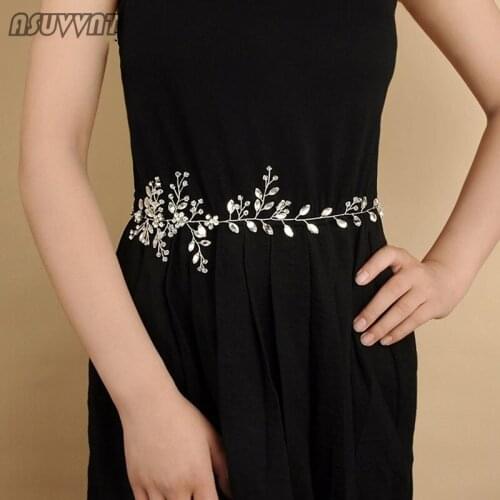 Fashion Women Wedding Belts Satin Wedding Dress Bridal Rhinestone Belt Bridesmaid Dress Belt Headwear Accessories For Girl