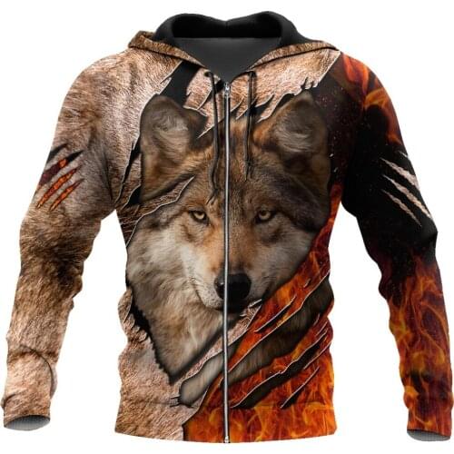 3D All Over Printed Mens Zip Hoodies Autumn Fashion Animal Wolf Beautiful Design Sweatshirt Unisex Pullover Casual Jacket DW0815
