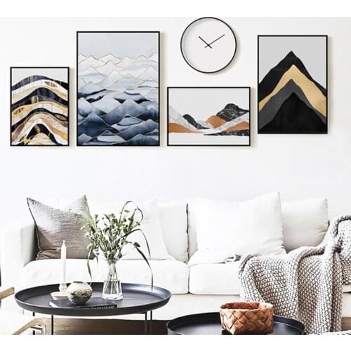 Printed Pictures Home Nordic Wall Artwork Simple Modular Poster Abstract Mountain Paintings On Canvas Living Room Decoration