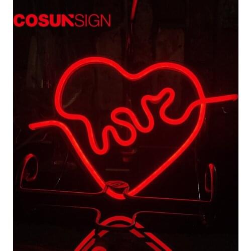 Heart Shape Neon Sign Light Heart With Love LED Sign For Living Room Love Birthday Wedding Party Valentine’s Day