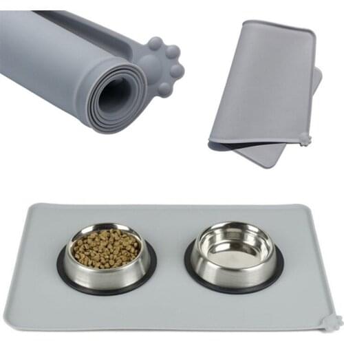 Non-Slip Waterproof Feeding Placemat Non-toxic Pet Mat Drinking Wear Resistant Food Bowl Pad Cup Dogs Cats Silicone supplies