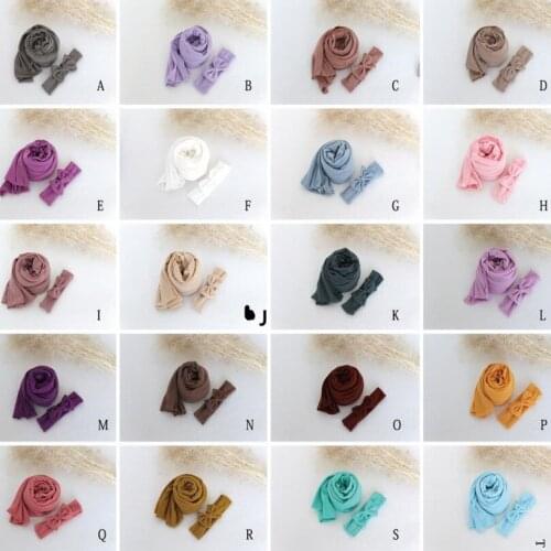 Neworn Photography Headband Set Sweater Fabric Baby Girls Elastic Wrap Posing Layer Fabric Basket Filler Neborn Carrier Props