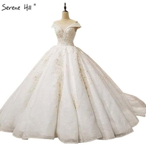 New High-end Sleeveless Composite Lace Wedding Dresses 2020 Vintage Sequined Pearls Fashion Bridal Gown Real Photo