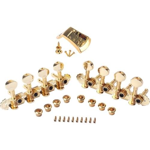 Durable Golden 8 Strings Mandolin Tuning Keys Tuners with Tailpiece Set DIY Musical Instrument Accessory