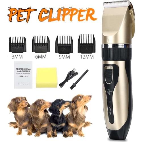 Professional Pet Dog Hair Trimmer with Comb Electrical Cordless Dog Clipper Rechargeable Grooming Cat Animall Hair Cutter