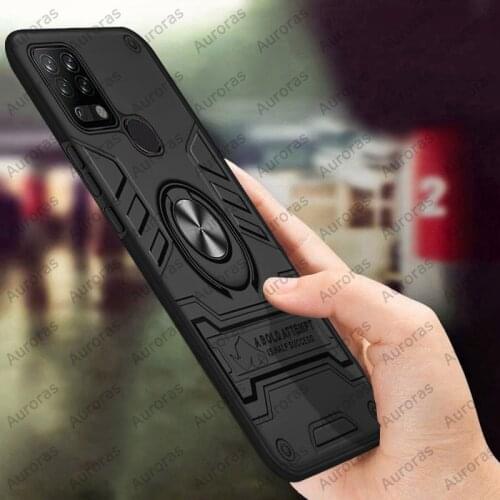 Auroras Shockproof Rhinoceros Armor Case For TECNO Pova Case Finger Ring Magnetism Holder Case For Tecno Pova Cover