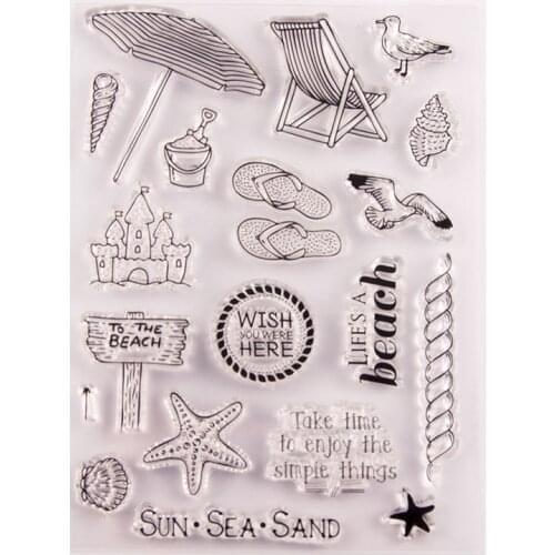WYSE Clear Stamps Sea Travel Beach Rubber Transparent Silicone Stamp Scrapbooking for DIY Card Making Decor Craft Supplies