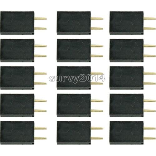50PCS Single Row 1x2 Pins 2.54mm Pitch Female Header Straight